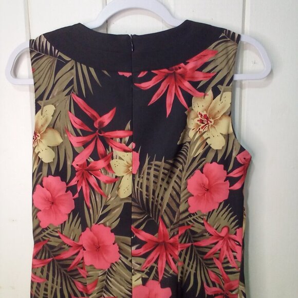 Kim Rogers Dress Women S Sleeveless Classic Career Floral Black Red Green - Picture 12 of 14
